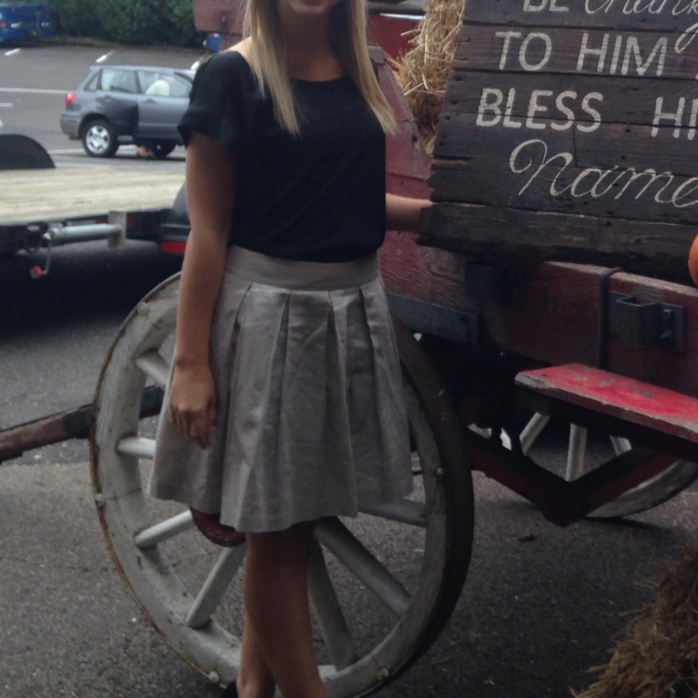 Metallic Silver Skirt